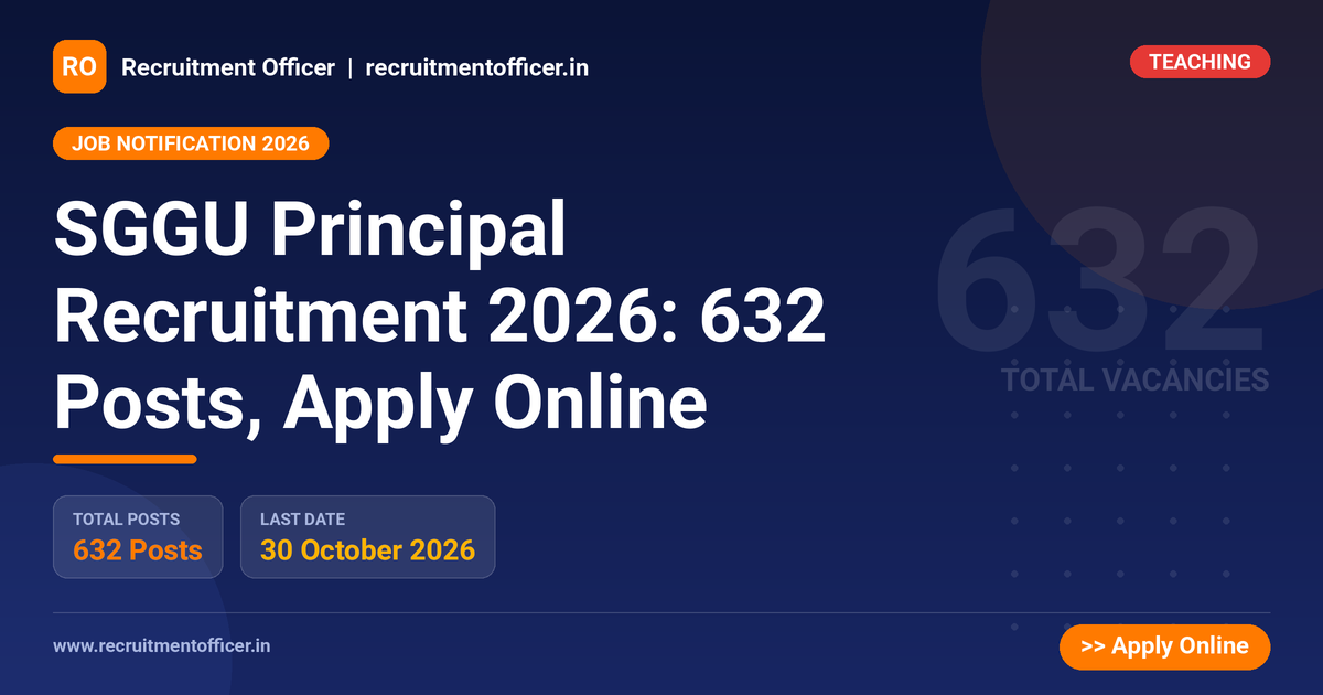 SGGU Principal Recruitment 2026: 632 Posts, Apply Online 1 SGGU Principal Recruitment 2026: 632 Posts, Apply Online - NRAI nrai.in