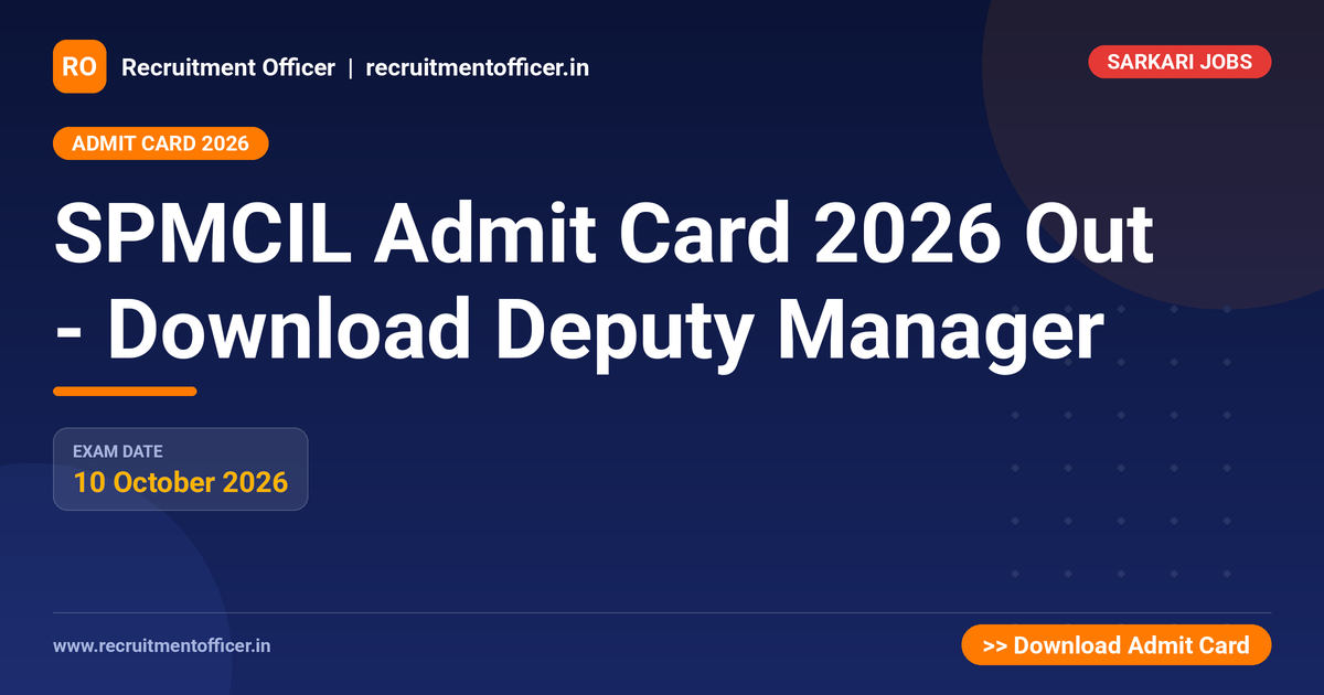 SPMCIL Admit Card 2026 Out - Download Deputy Manager - NRAI nrai.in