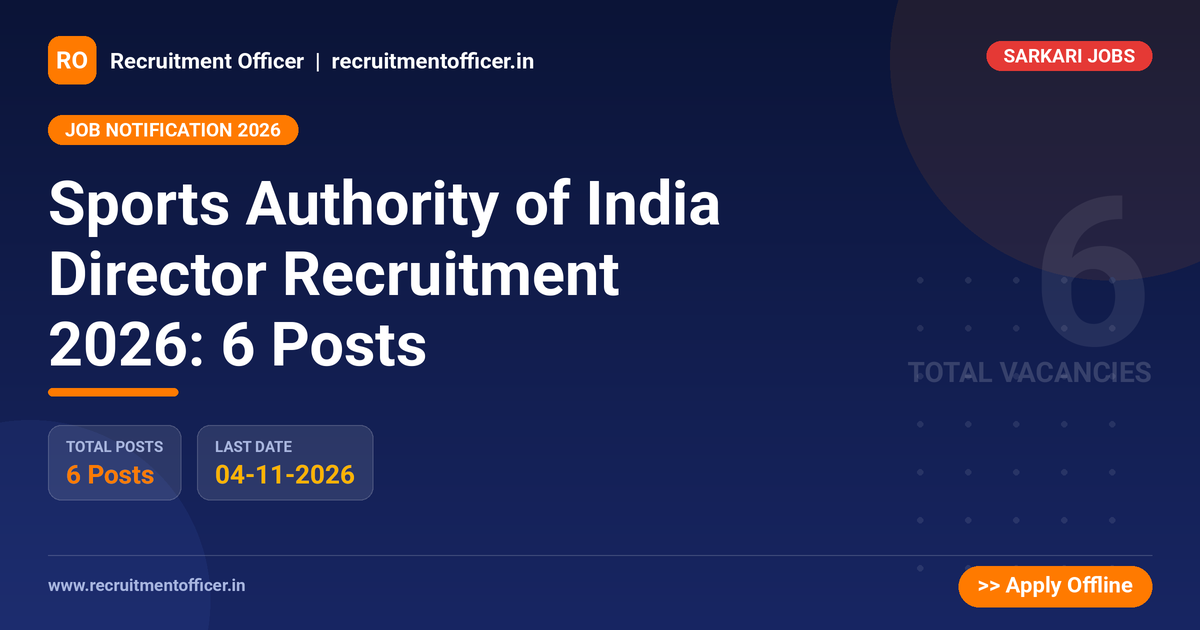Sports Authority of India Director Recruitment 2026: 6 Posts 1 Sports Authority of India Director Recruitment 2026: 6 Posts - NRAI nrai.in