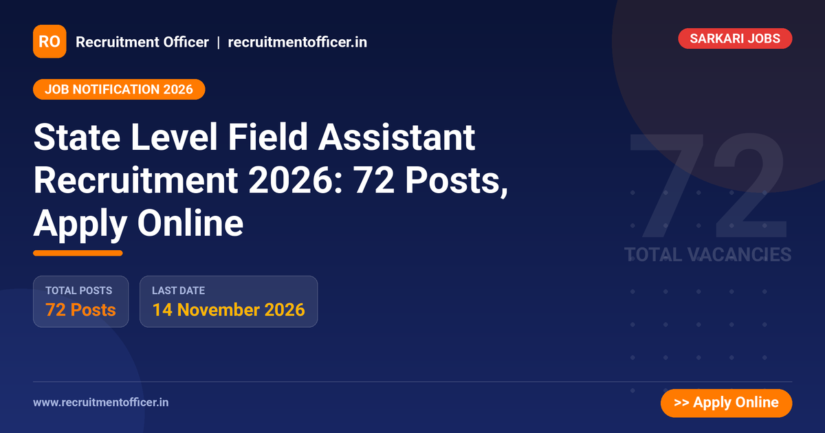 State Level Field Assistant Recruitment 2026: 72 Posts, Apply Online 1 State Level Field Assistant Recruitment 2026: 72 Posts, Apply Online - NRAI nrai.in