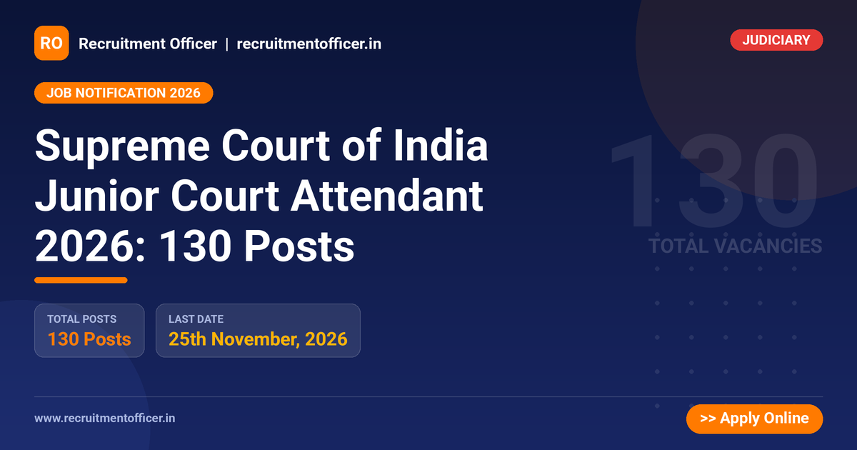 Supreme Court of India Junior Court Attendant 2026: 130 Posts 1 Supreme Court of India Junior Court Attendant 2026: 130 Posts - NRAI nrai.in