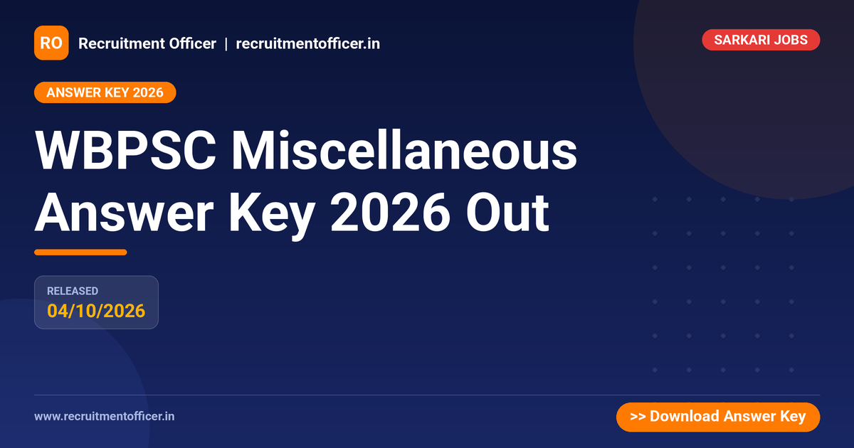 WBPSC Miscellaneous Answer Key 2026 Out 1 WBPSC Miscellaneous Answer Key 2026 Out - NRAI nrai.in