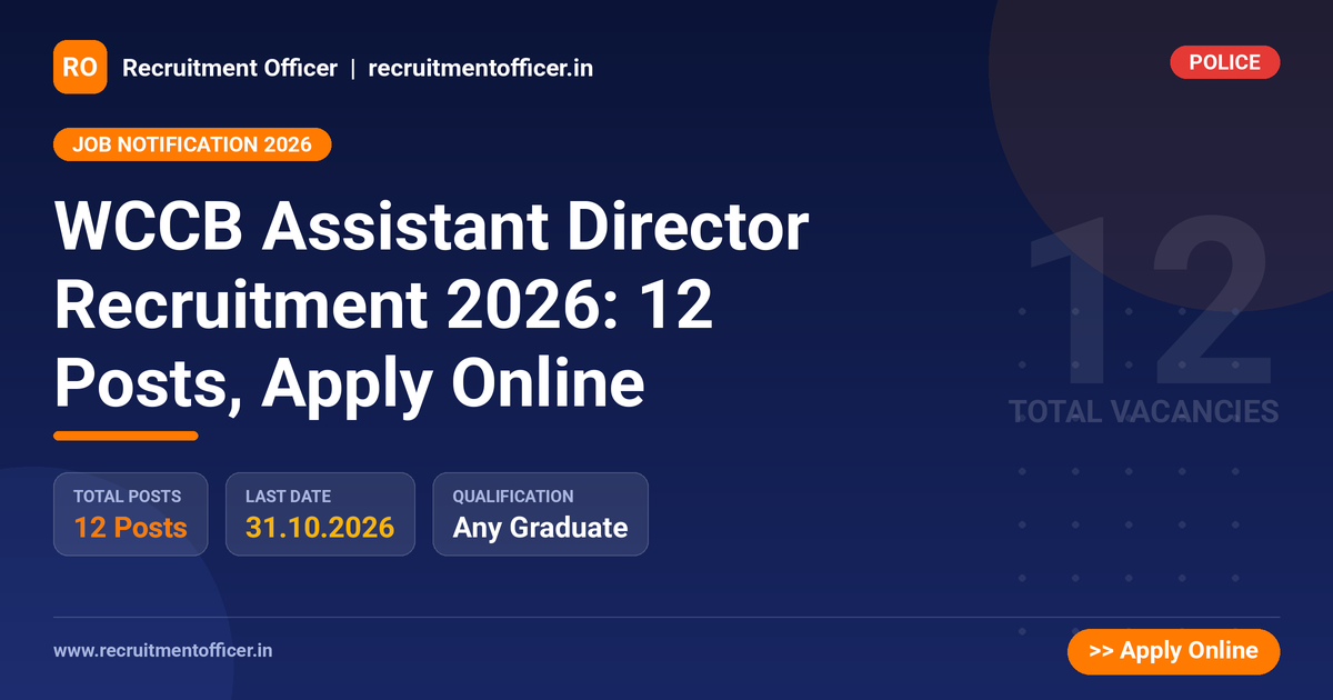 WCCB Assistant Director Recruitment 2026: 12 Posts, Apply Online - NRAI nrai.in